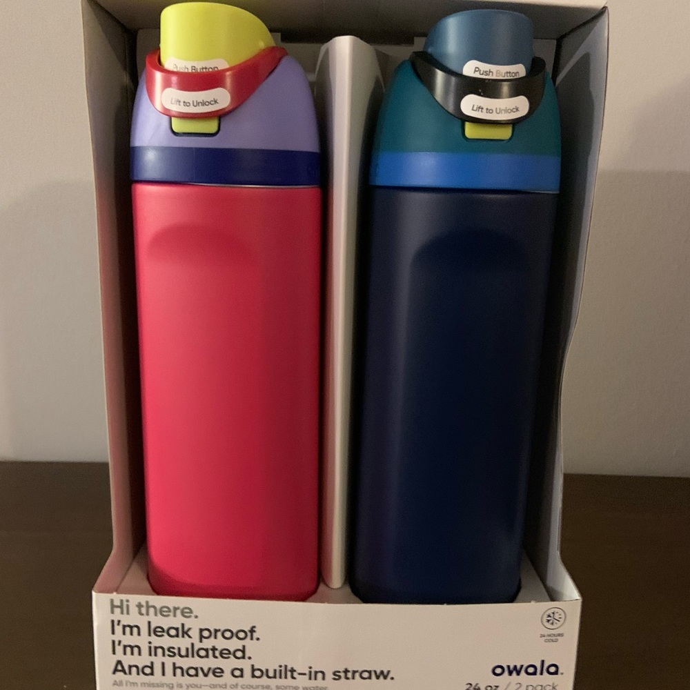 Owala 24 oz. Multi-color stainless steal water bottles-2 pack
